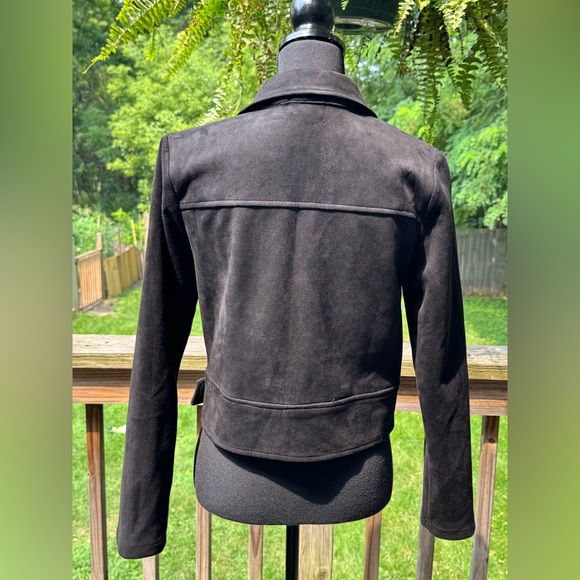 Have Black Faux Suede Women's Moto style Jacket medium - Picture 4 of 9